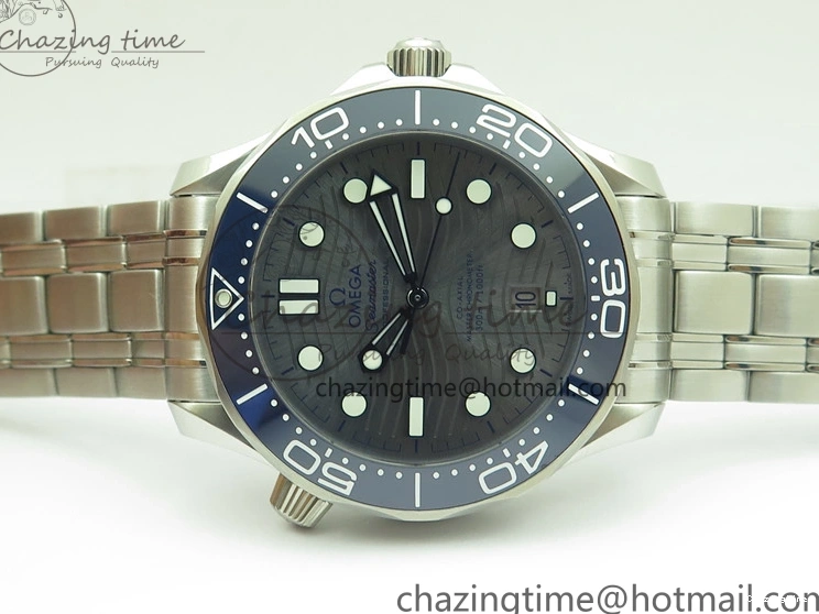 0401 Seamaster Diver 300M ORF 1:1 Best Edition Blue Ceramic Gray Dial on SS Bracelet A HighQuality 7867